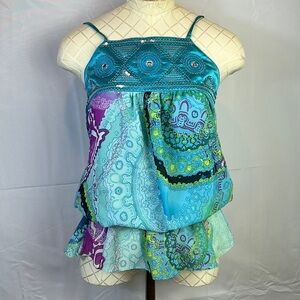 Marineblu size Small Adjustable Tank shades of blue. Lined